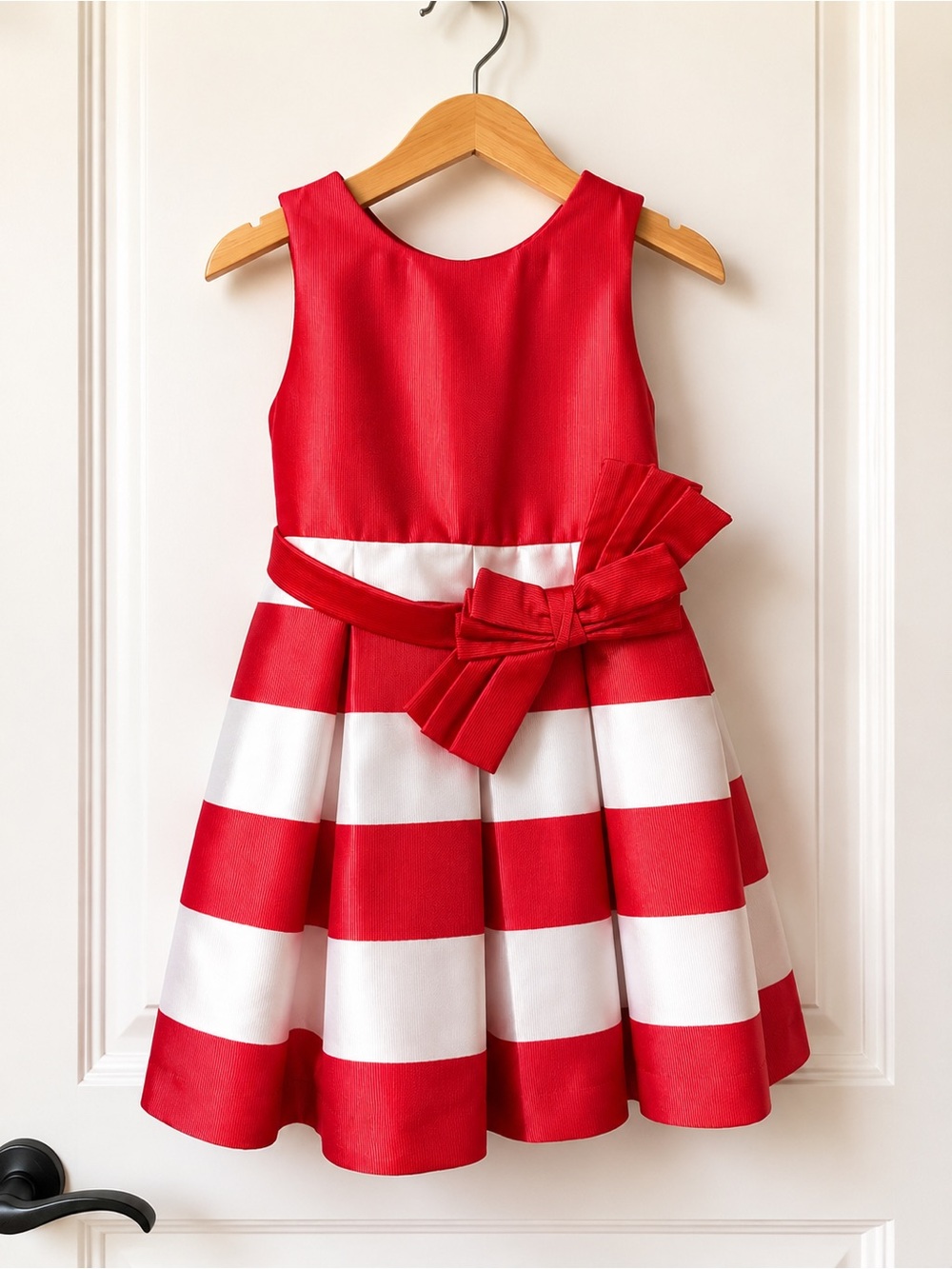 Abel & Lula Pink and White Striped Bow Party Dress Size 6 Never Worn
